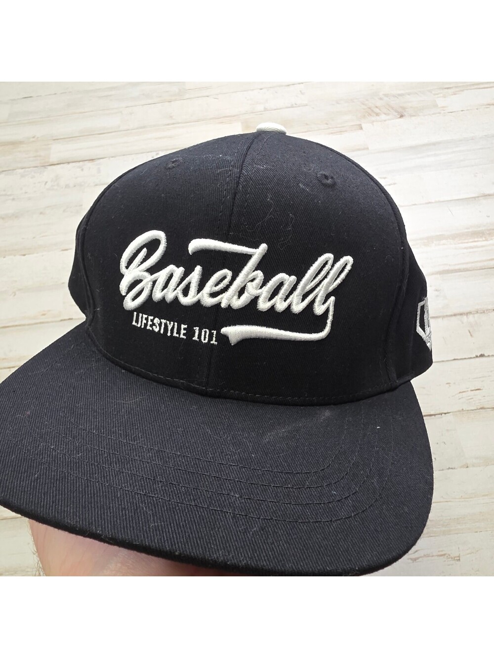 Lifestyle 101 Black Snapback Hat 100% Cotton Flat Brim Embroidered Adjustable